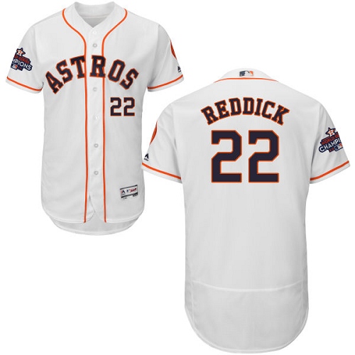 Astros #22 Josh Reddick White Flexbase Authentic Collection World Series Champions Stitched MLB Jersey - Click Image to Close